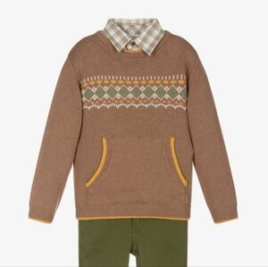 Tutto Piccolo Fair Isle Printed Sweater